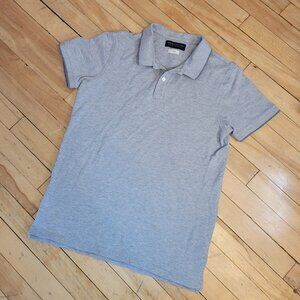 Jack & Jones Premium Gray Polo Shirt Large Cotton Short Sleeve Casual Menswear
